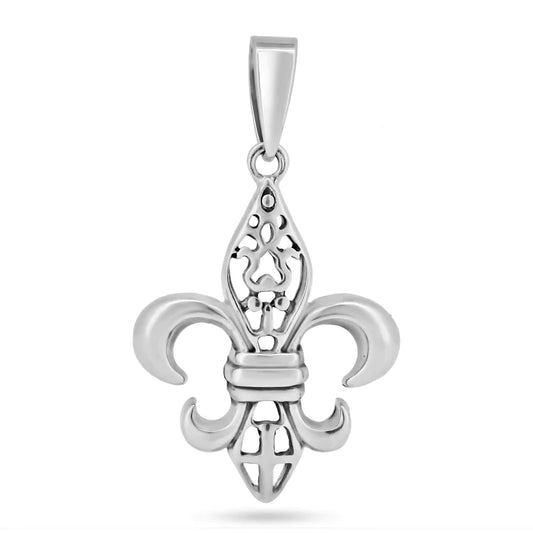 925 Sterling Silver Basic Fleur De Lis Charm