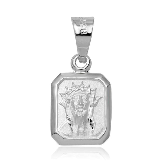 Silver 925 High Polished Jesus Face Charm Pendant