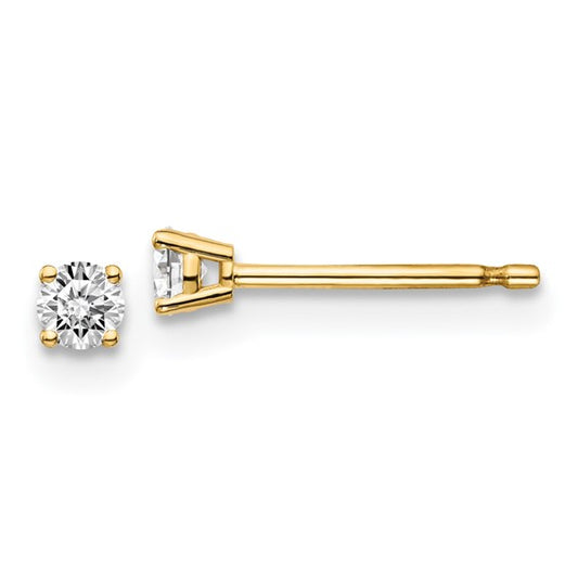 14k I1 Diamond Stud Push-on Post Earrings