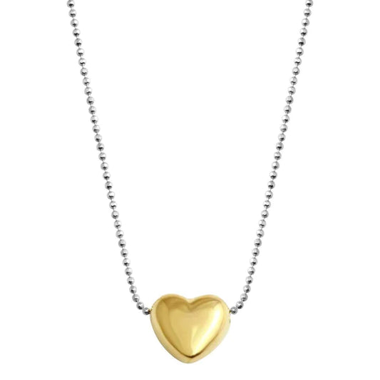 925 Sterling Silver Gold Plated Sliding Heart