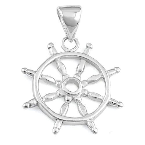 Sterling Silver Boat Helm Pendant